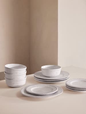 Hillcrest White 12 Piece Dinnerware Set - Hover Image