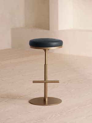Wardell Barstool - Leather - Sapphire - Hover Image