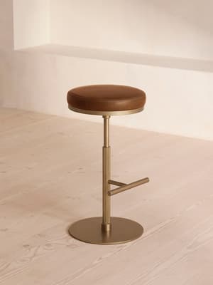 Wardell Barstool - Leather - Chestnut - Hover Image