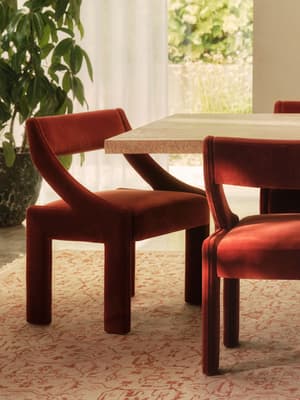 Laurie Dining Chair - Velvet - Rust - Listing Image