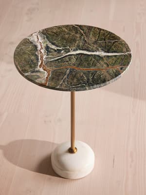 Fleet Side Table - Medium - Verde Bosque Marble - Hover Image