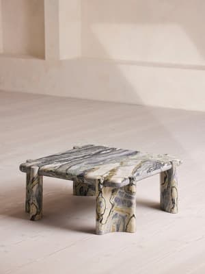 Lorella Coffee Table - Floral Jade Marble - Hover Image