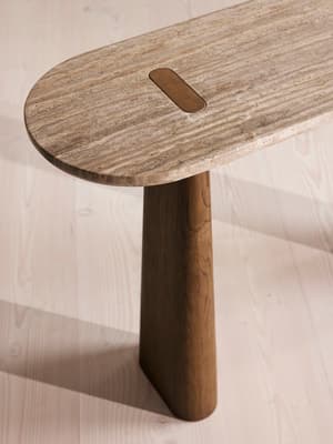 Althea Console Table - Silver Travertine - Hover Image