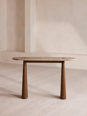 Althea Console Table - Silver Travertine - Listing Image