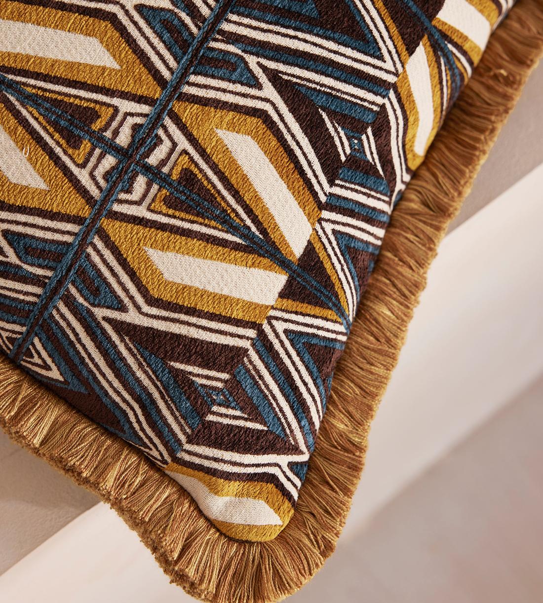 Aspen Square Cushion - Ochre - Images - Image 3