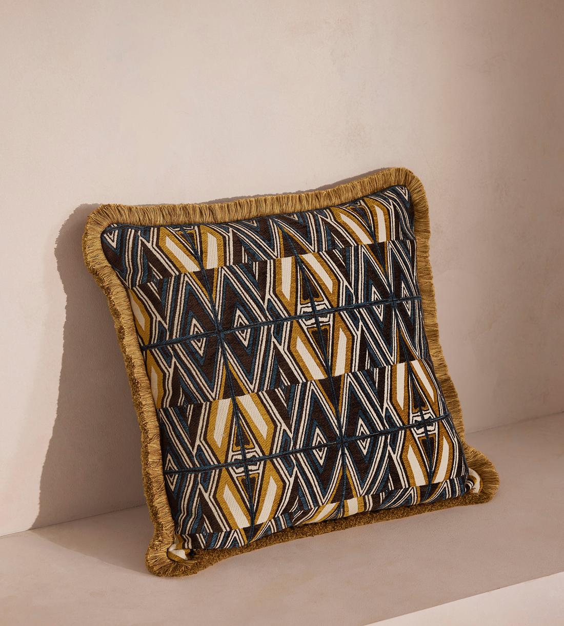 Aspen Square Cushion - Ochre - Images - Image 4