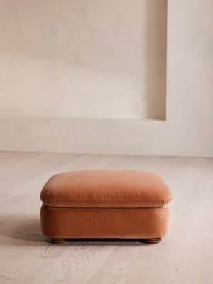 Rava Ottoman - Velvet - Antique Rose - Hover Image
