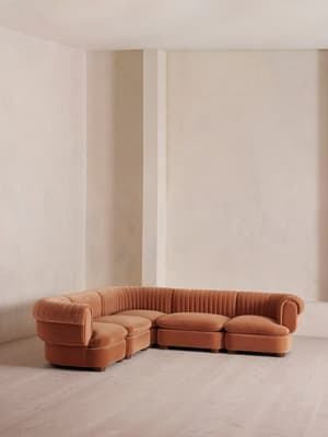 Rava Modular Sofa - Corner Sofa - Velvet - Antique Rose - Hover Image