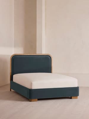Angus Bed - Superking - Velvet - Grey Blue - Listing Image