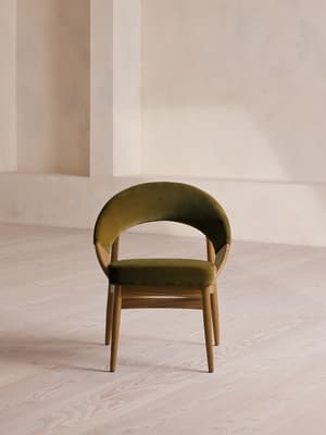 Lachlan Dining Chair - Velvet - Olive - Hover Image