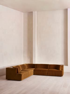 Hamish Modular Sofa - Corner Sofa - Velvet - Mustard - Hover Image