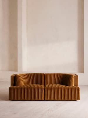 Hamish Modular Sofa - Three Seater - Velvet - Mustard - Hover Image