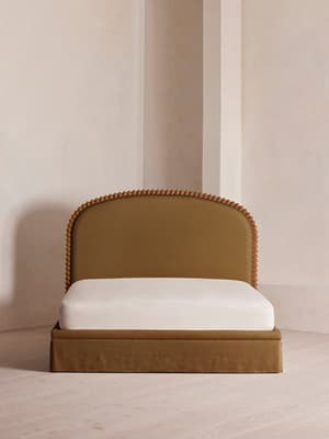 Mika Bed - King - Linen - Ochre - Hover Image