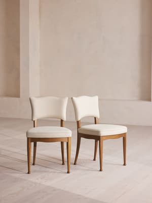 Pair of Armless Charleston Dining Chair - Linen - Natural - Listing Image