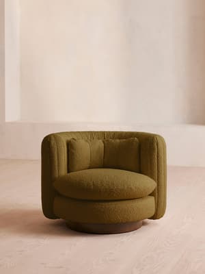 Vivienne Armchair - Textured Wool Boucle - Kelp - Hover Image