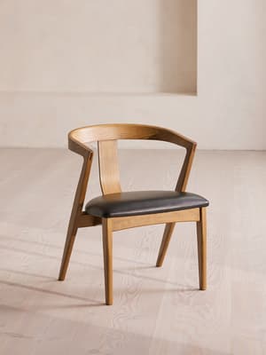 Edwin Dining Chair - Black Leather - Listing Image