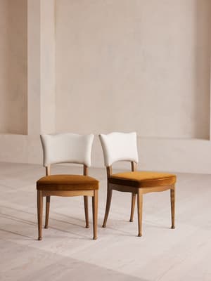 Pair of Armless Charleston Dining Chair - Velvet - Mustard - Listing Image