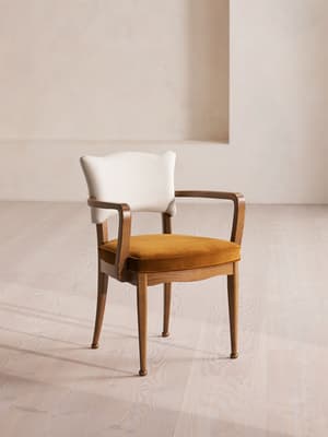 Charleston Dining Chair With Arms - Velvet - Mustard - Listing Image