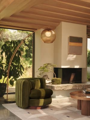 Vivienne Armchair - Velvet - Olive - Hover Image