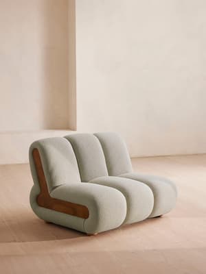 Noelle Modular Armchair - Textured Wool Boucle - Pistachio - Hover Image