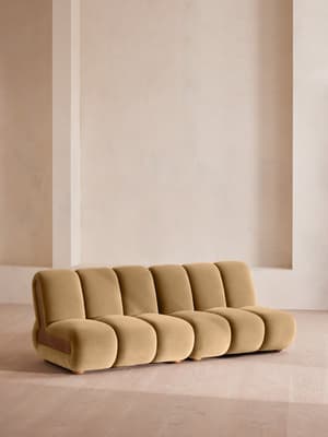 Noelle Modular Sofa - Four Seater - Velvet - Camel - Hover Image