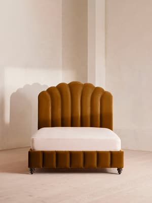 Manette Bed - King - Velvet - Mustard - Listing Image