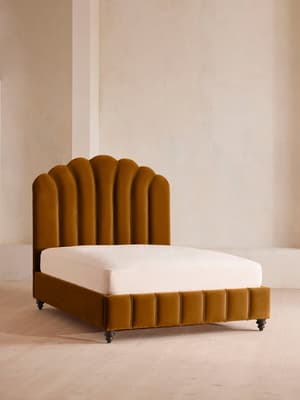 Manette Bed - King - Velvet - Mustard - Hover Image
