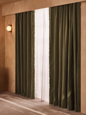 Margeaux Velvet Curtains - Lichen - Width 193cm Length 228cm - Listing Image