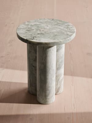 Tisbury Side Table - Terra Bianca Marble - Hover Image