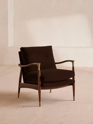 Theodore Armchair - Velvet - Chocolate Brown - Listing Image