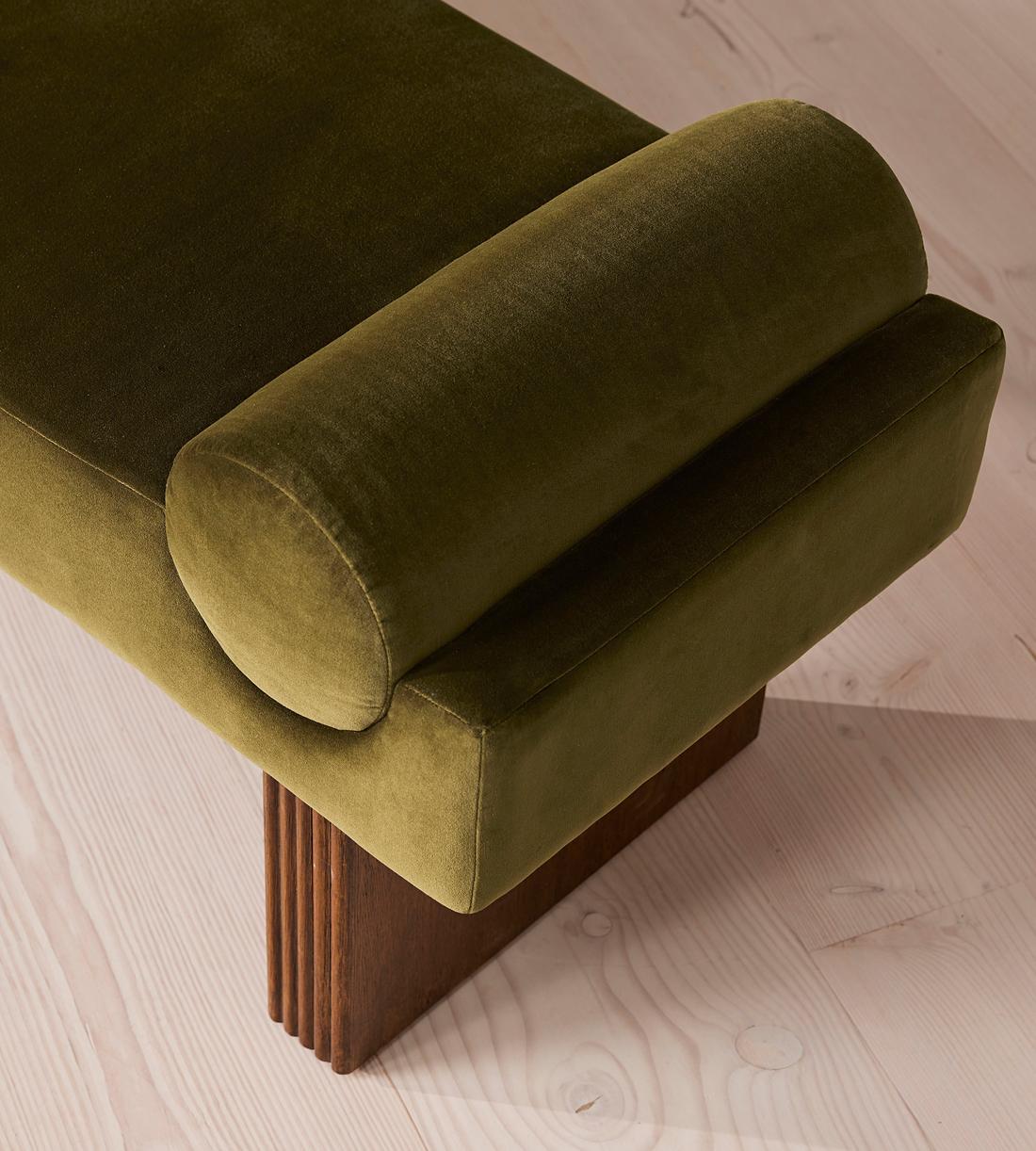 Esther Bench Velvet - Olive - Images - Image 4