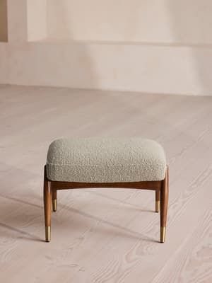 Theodore Footstool - Textured Wool Boucle - Pistachio - Hover Image