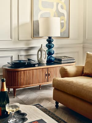 Nora Tambour Media Unit - Black Marquina Marble - Hover Image