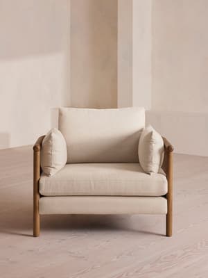 Sydney Armchair - Linen - Bisque - Hover Image