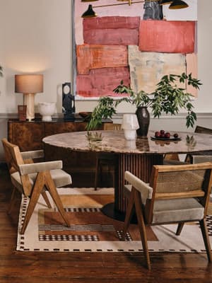 Murcell Oval Dining Table - Dark Emperador Marble - Listing Image