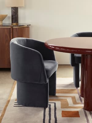 Morrell Dining Chair - Velvet - Grey Blue - Hover Image