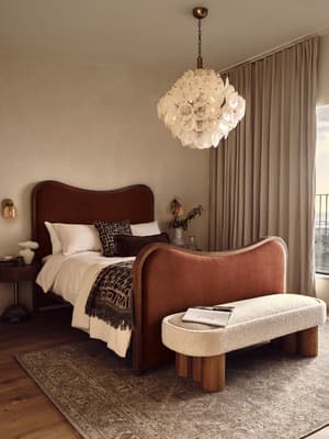 Lawrence Bed - King - Velvet - Rust - Listing Image