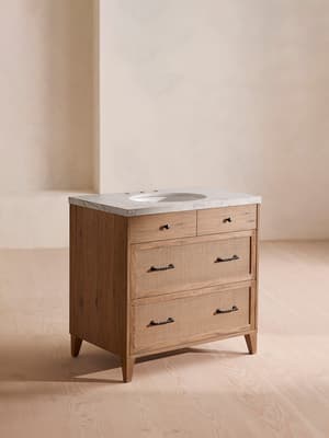 Hammond Single Vanity - Carrara Marble - Hover Image