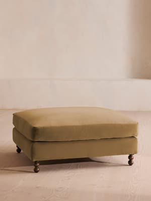 Audrey Square Ottoman - Velvet - Camel - Listing Image