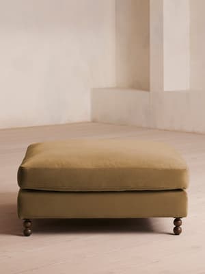 Audrey Square Ottoman - Velvet - Camel - Hover Image