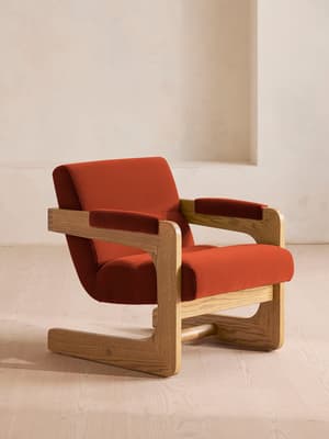 Lara Armchair - Velvet - Rust - Hover Image