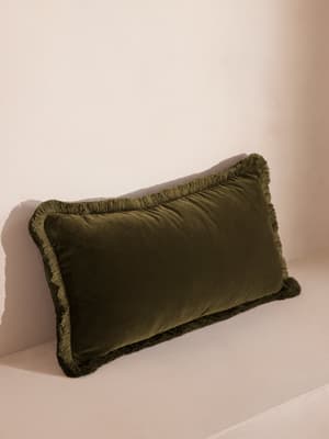 Margeaux Oblong Cushion - Olive - Hover Image