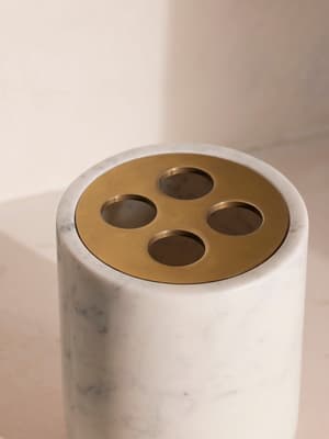 Thornton Carrara Marble Toothbrush Holder - Hover Image
