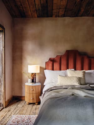 Gerrard Bed - Double - Velvet Rust - Listing Image