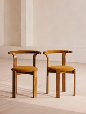 Pair of Zita Dining Chairs - Boucle - Mustard  - Listing Image