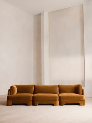 Odell Modular Sofa - Four Seater - Velvet - Mustard - Listing Image
