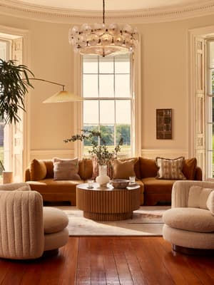 Odell Modular Sofa - Four Seater - Velvet - Mustard - Hover Image